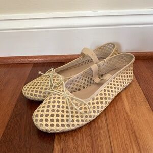 Raffia Mesh Caning Open Woven Ballet Flats 8